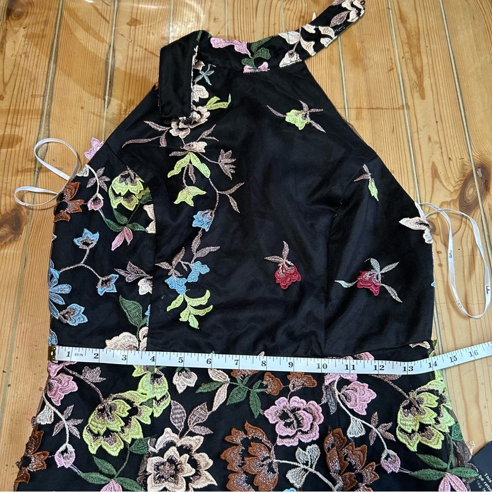Infinite Praise Black 3D Floral Embroidered Halter Maxi Dress - Picture 6 of 10